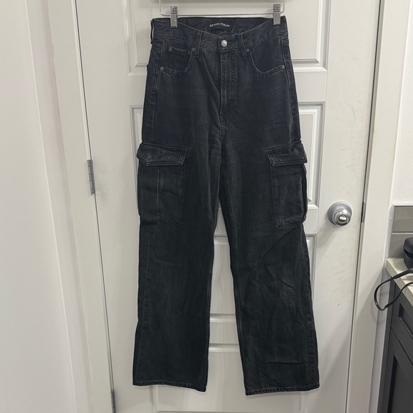 Denim Forum Denim - Aritzia Denim Forum Farrah Hi Rise Wide Cargo Pant Black 26